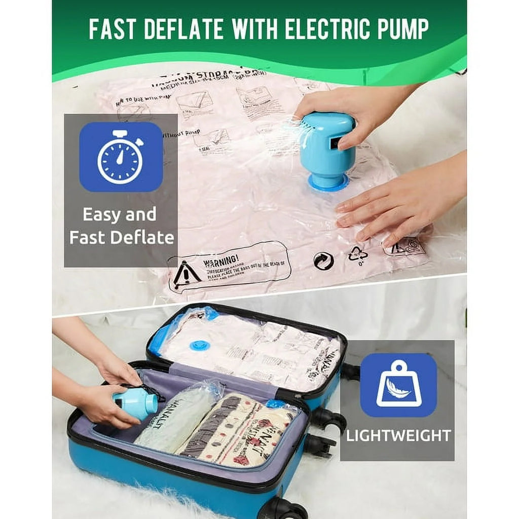 10 Pack Vacuum Storage Bags Small with Electric Air Pump H49242
