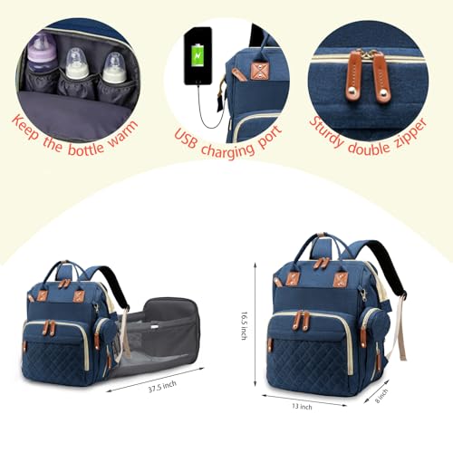 Waterproof 3 in 1 Diaper Backpack with Foldable Changing Pad, Grey G6485