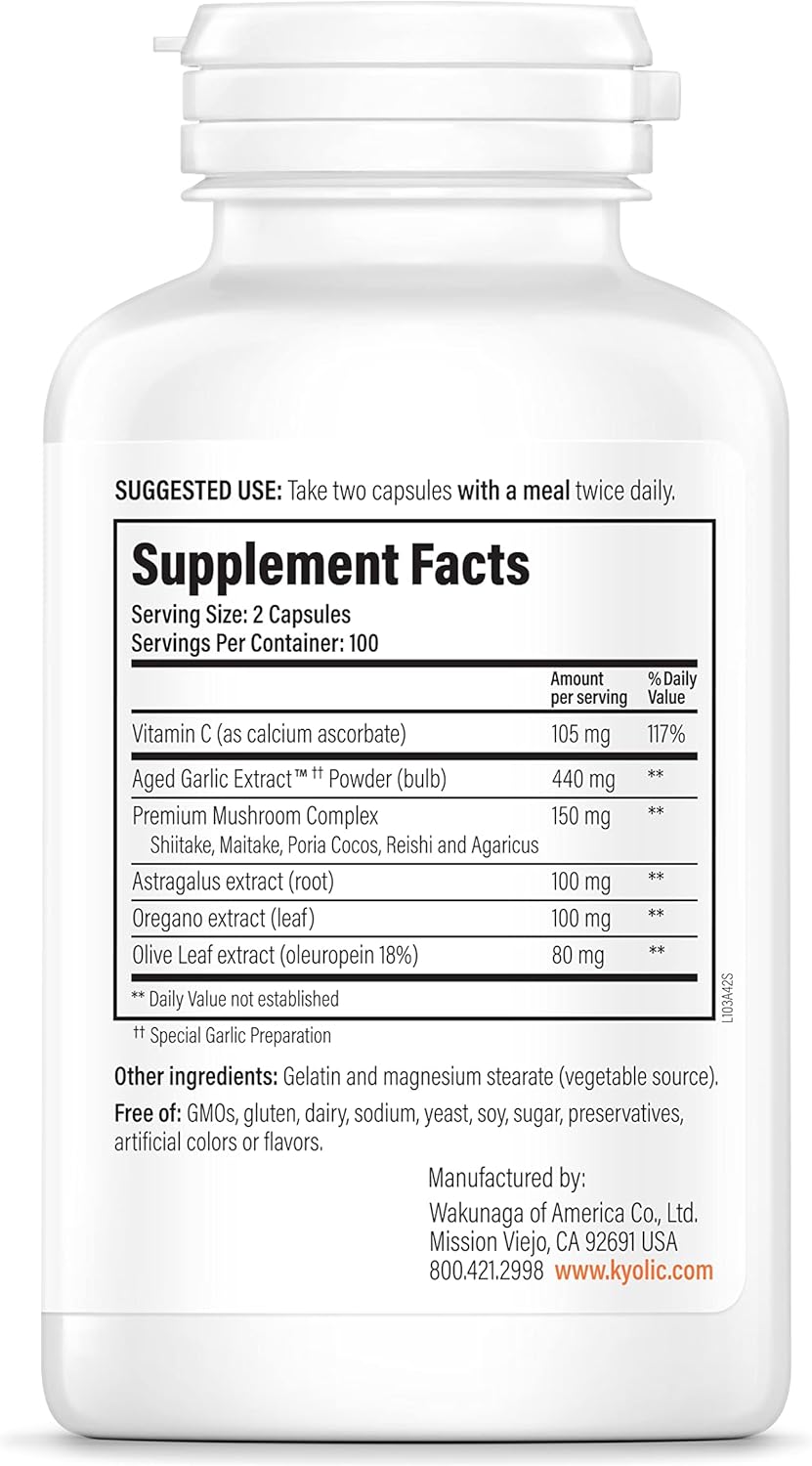 Aged Garlic Extract Immune Support, 200 Capsules B54583