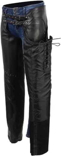 Women Low-Rise Motorcycle Chaps with Double Buckle H234