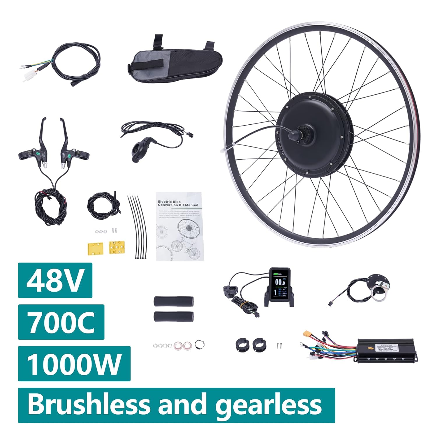 48V 1000W Electric Bicycle Front Hub Motor Conversion Kit F4139