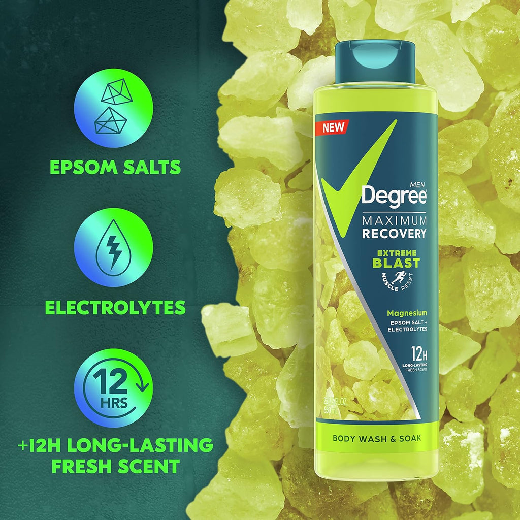 Men's Post-Workout Body Wash and Soak with Epsom Salt and Electrolytes D400