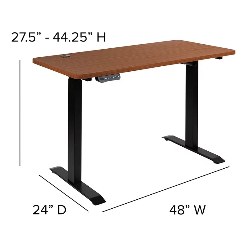 Electric Height Adjustable Standing Desk with Ergonomic Task Chair E3552