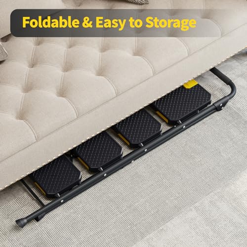 5 Step Ladder with Tool Platform, Folding Step Stool with Handrails, 800 LBS Portable Safety Ladder for Adults I66111