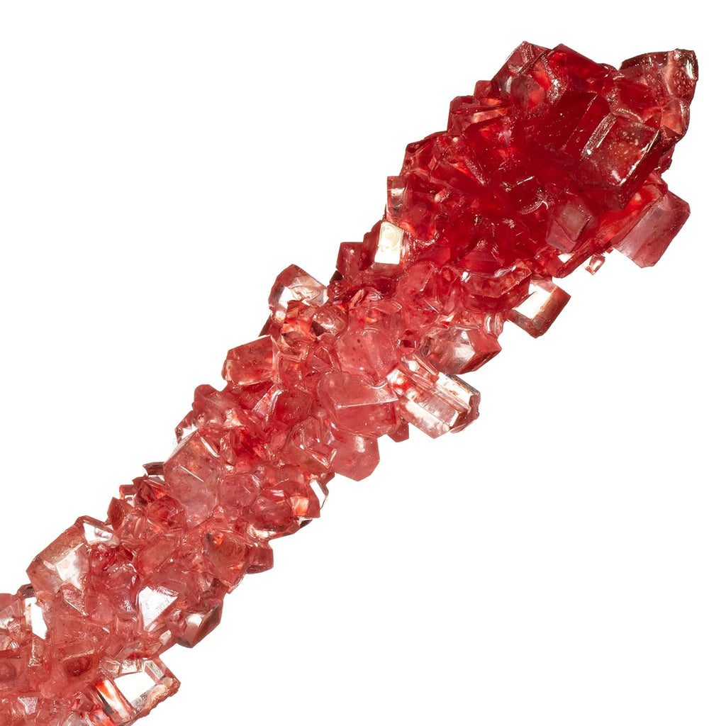 Gold and Red Rock Candy Sugar Sticks, Original & Strawberry Flavored C424435