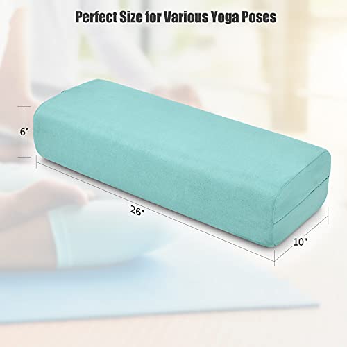 Yoga Bolster Pillow with Carry Handle, Removable Washable Cover O904478