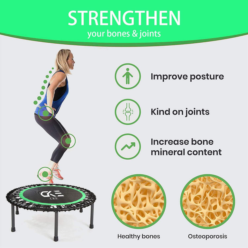 40 Inch Mini Trampoline for Adults Kids with Safety Anti-Skid Pads B9682