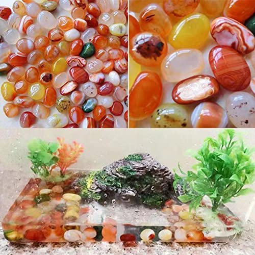 100 Mixed Agate Tumbled Stones, Natural Polished Crystal Set for Decor O324497