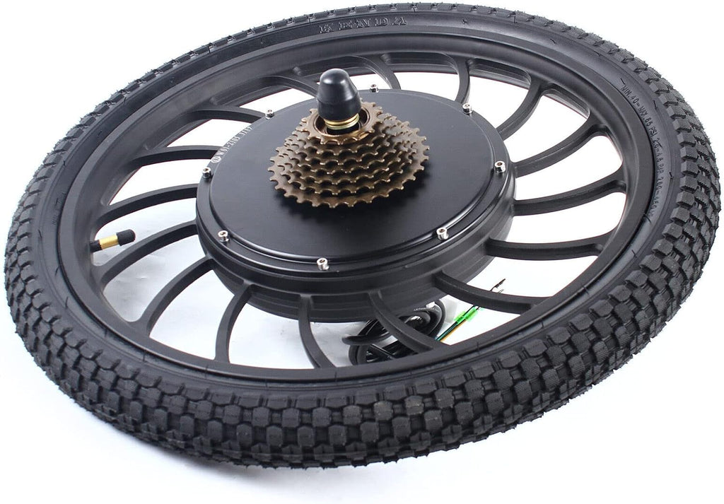 Electric Bicycle Motor Kit, Bike Motor Kit Front/Rear Wheel, E-Bike Brushless Gearless Motor 48V 1000W/ 36V 250W Wheel for 20'' Bike (48V 1000W Rear Wheel)