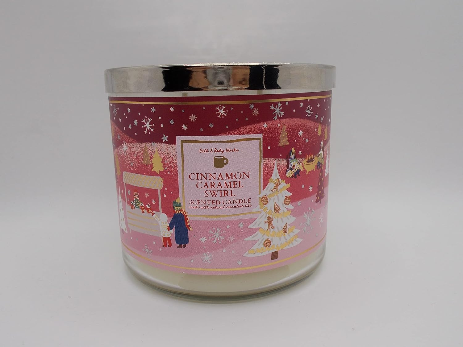 3-Wick Candle with Essential Oils - 14.5 oz - Cinnamon Caramel Swirl P5792