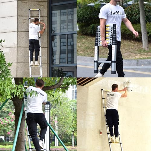 Telescoping Ladder 16.5 FT Aluminum Lightweight with Stabilizers J790185