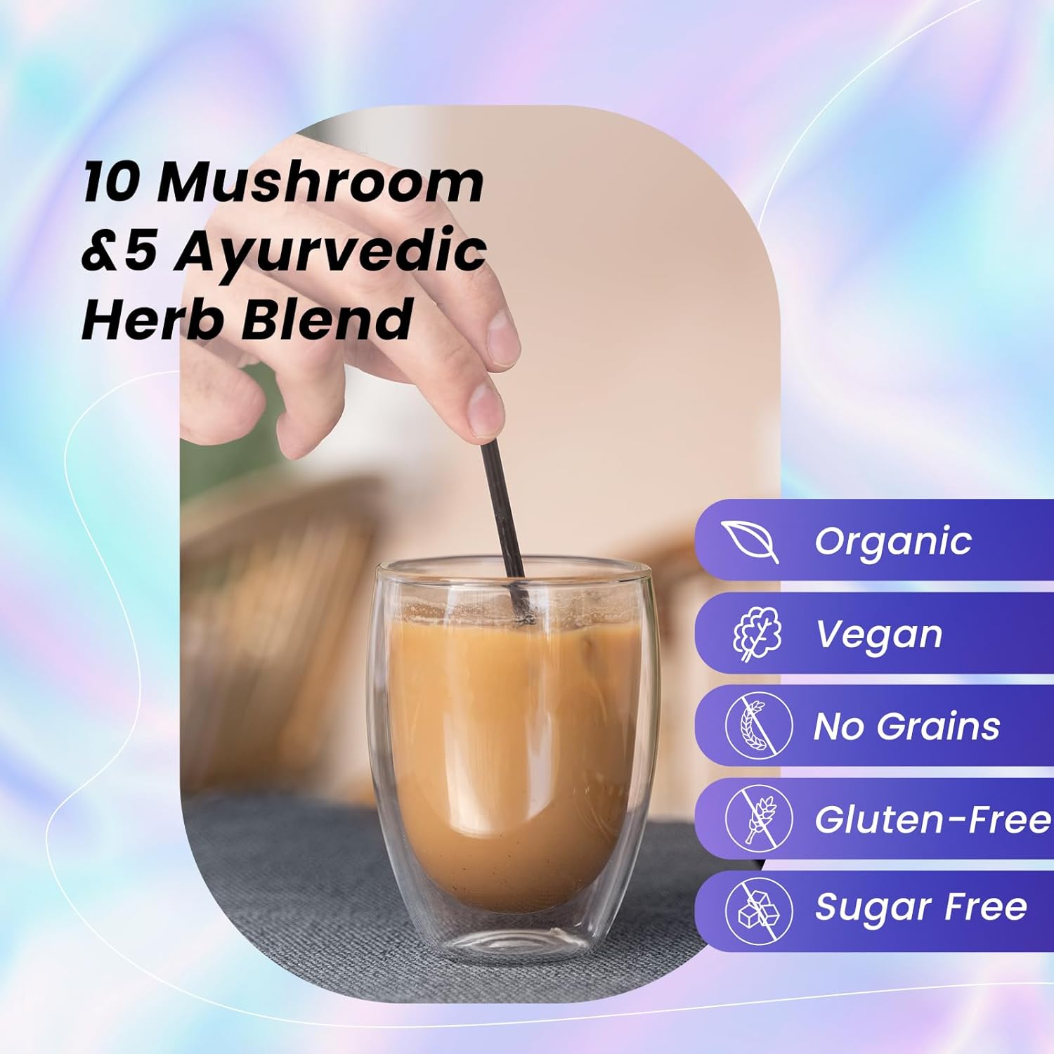 Organic Mushroom Instant Coffee with Superfoods and Herbs B651
