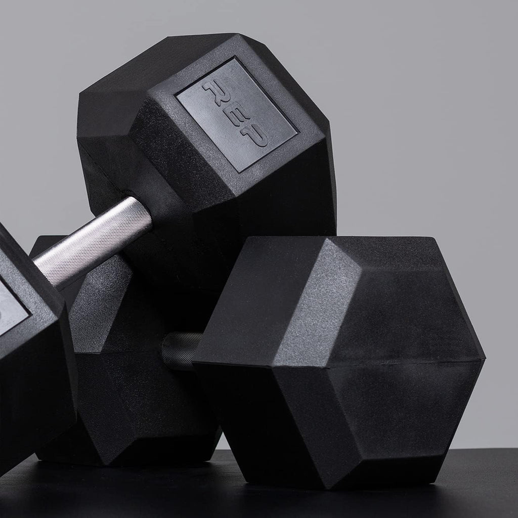 Rubber Hex Dumbbell Set, 5-50 lb T711262