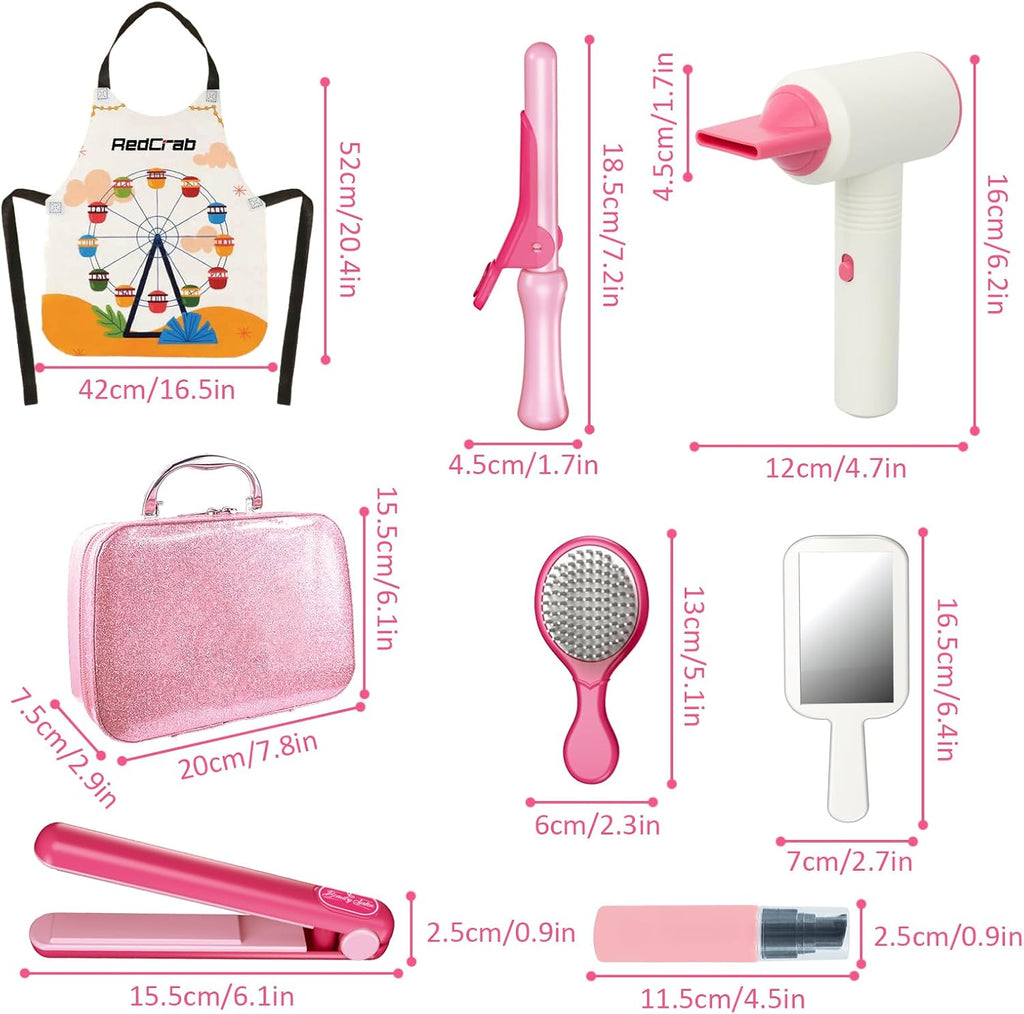 Kids Beauty Salon Toy Set with Hair Dryer and Makeup Accessories D521623
