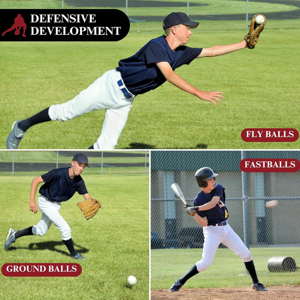 Baseball Pitching Machine for Lite Balls, 40-80 MPH, Lightweight Training C116