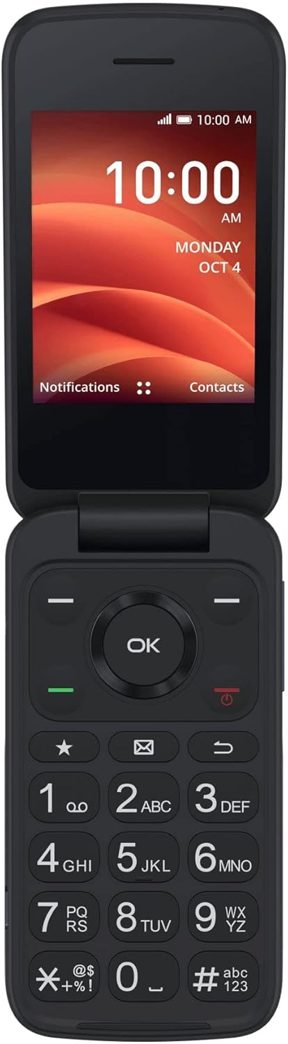 TCL Flip 4G LTE Flip Phone, Black - Prepaid - Carrier Locked V471