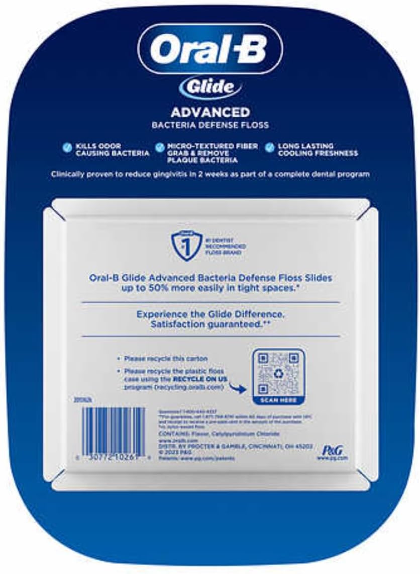 Glide Advanced Bacteria Defense Floss 44m, 6 Pack G842