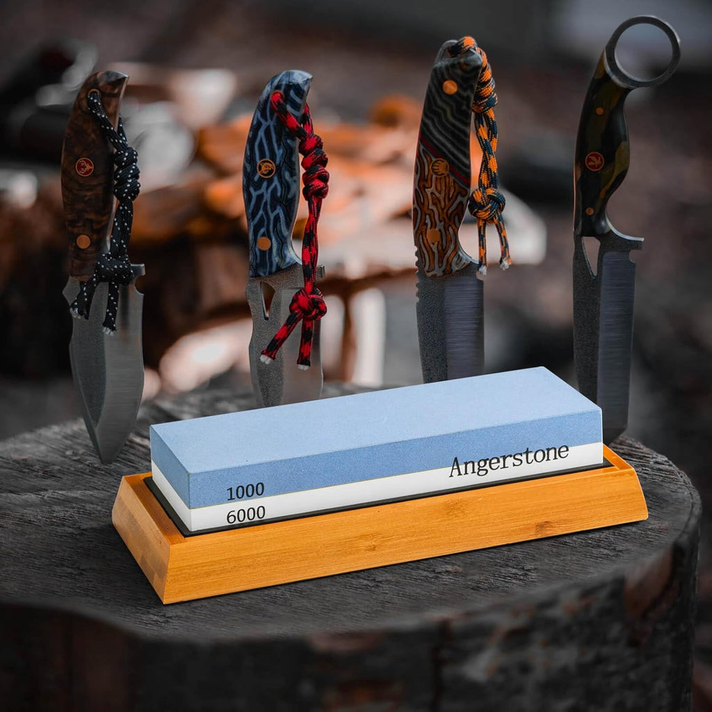 Knife Sharpening Stone 1000/6000 Grit Whetstone with Non-Slip Base N9115