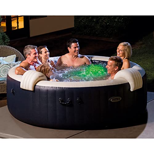 6-Person Bubble Massage Spa Set with Cover, Headrests, and LED Light U47792