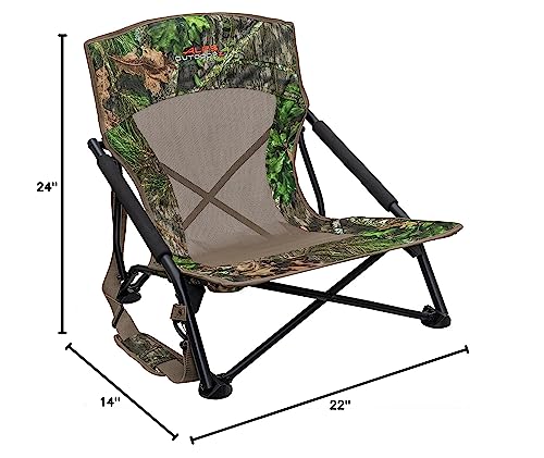 Turkey Hunting Chair with Foldable Low Profile Design and Padded Carry Strap U79422
