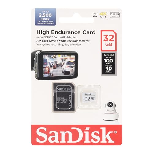 256GB High Endurance MicroSDXC Card with Adapter for Dash Cam and Home Monitoring K185212