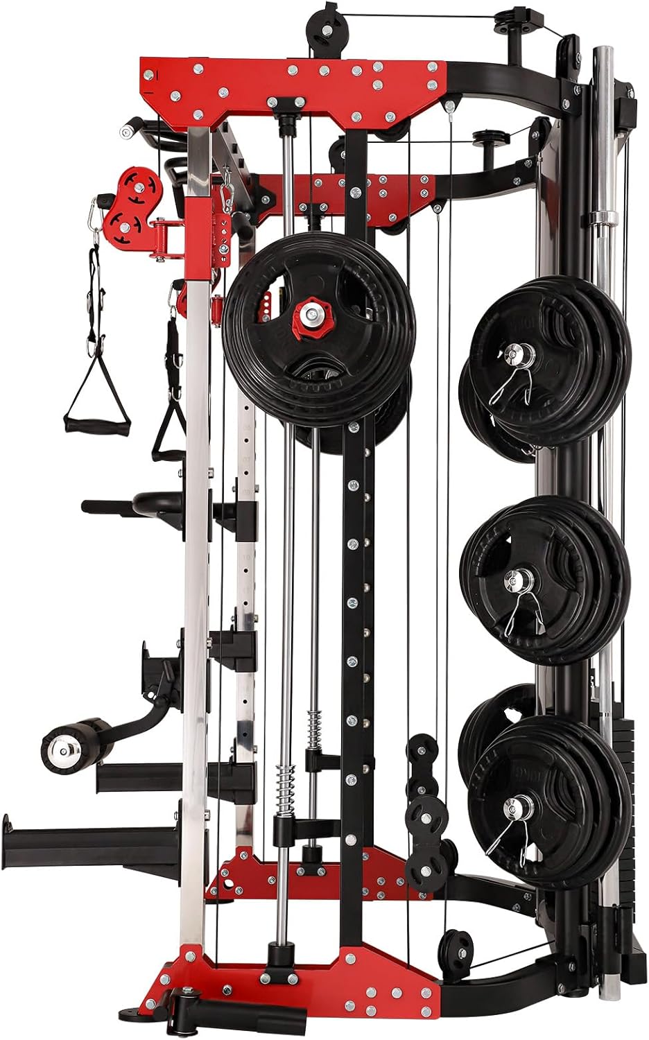 Home Gym Smith Machine with Pulley System Squat Rack Pull Up Bar F8529