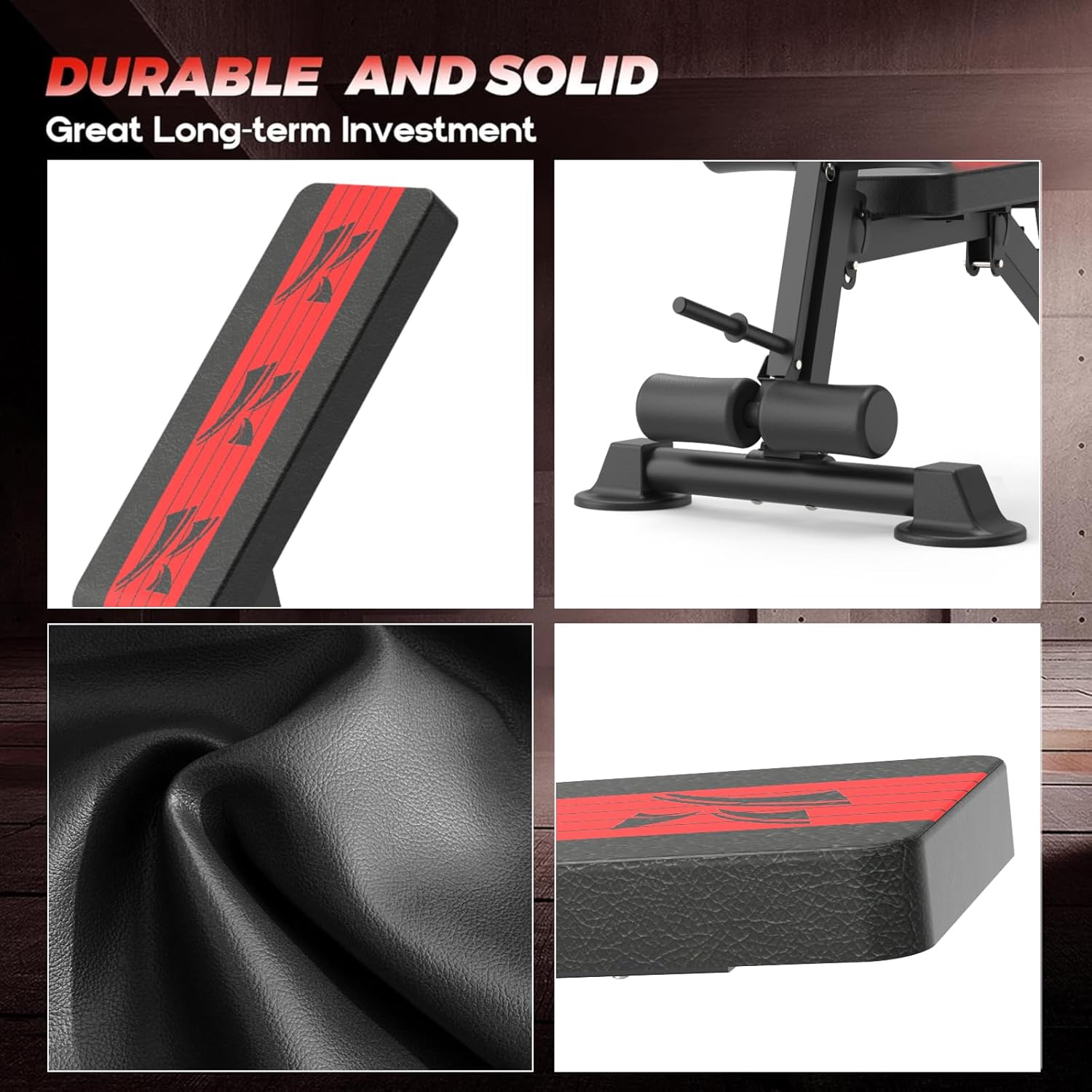 Adjustable Weight Bench for Home Gym, Incline Decline Flat Foldable K4851
