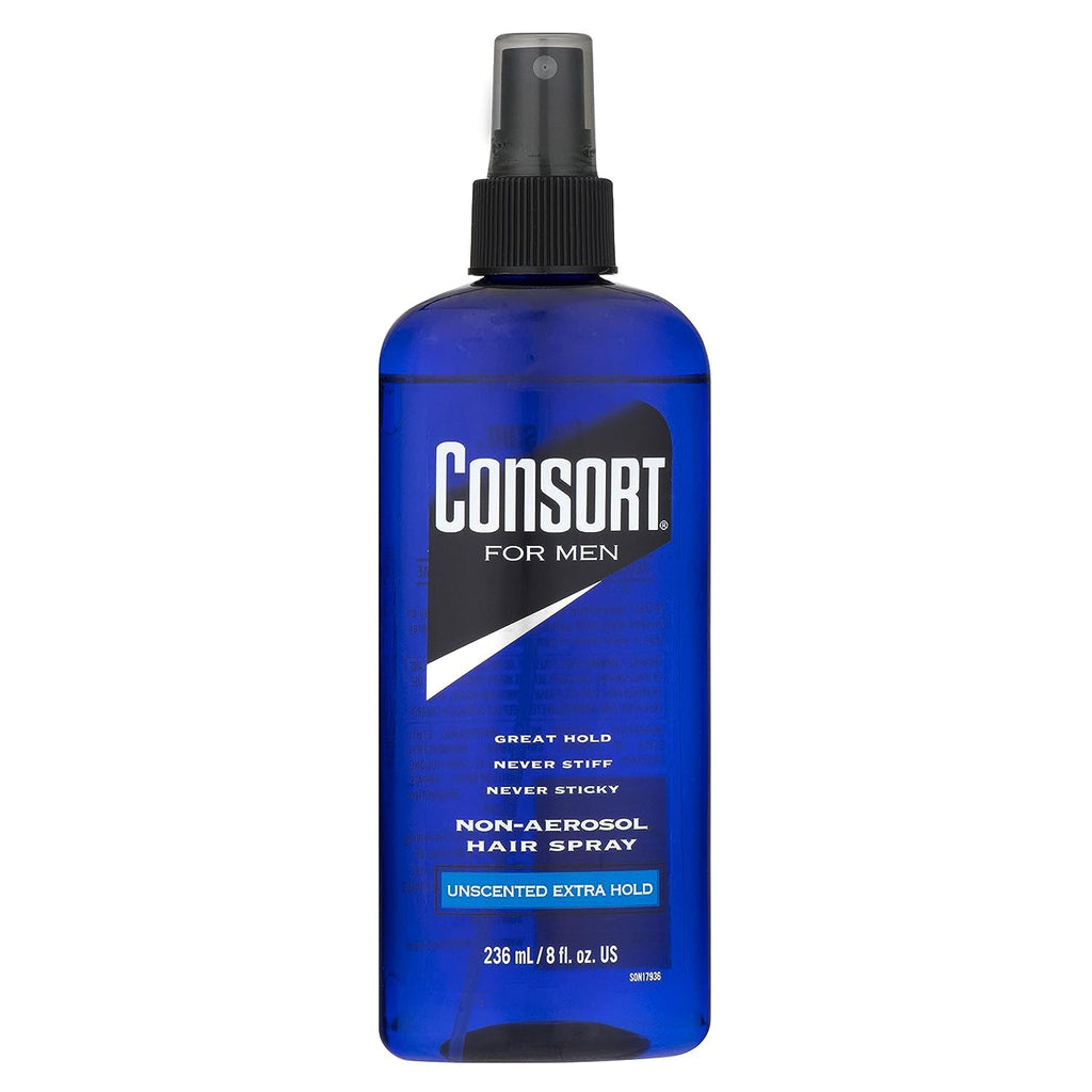 Consort Hair Spray 8 Ounce Unscented X-Hold Pump Non-Aero (236ml) (2 Pack)