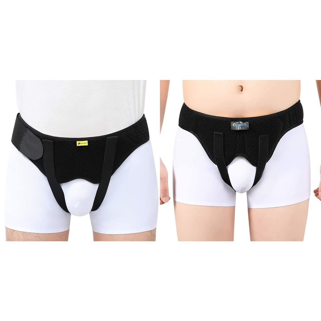 Tenbon Hernia Belt Truss for Single/Double Inguinal or Sports Hernia, Hernia Support Brace for Men for Women Pain Relief Recovery Strap with 2 Removable Compression Pads Comfortable Material