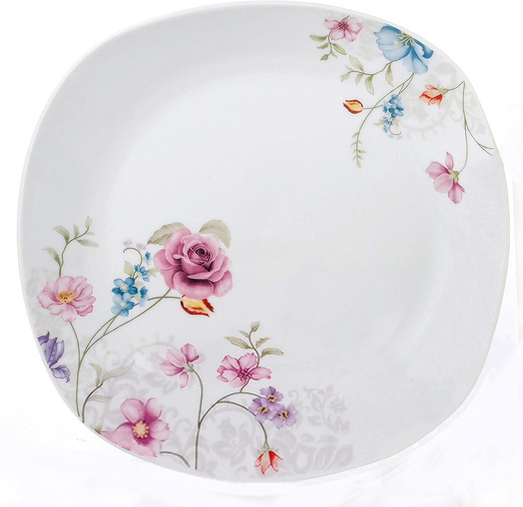 Porcelain 20 Piece Square Dinnerware Set for 4, White U568950