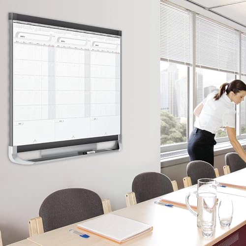 Sliding Three Month Calendar Board, 3 x 2 Feet, Erase Surface P809180