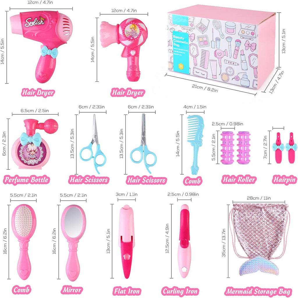 Kids Hair Salon Toy Set with Hair Dryer and Beauty Accessories N114904