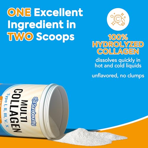 Hydrolyzed Collagen Peptides Powder, Unflavored, Zero Sugar, 16oz W830104