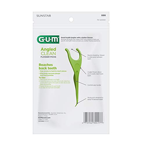 Angled Dental Floss Picks for Tight Teeth, Fresh Mint, 75 Count (4-Pack) G83797