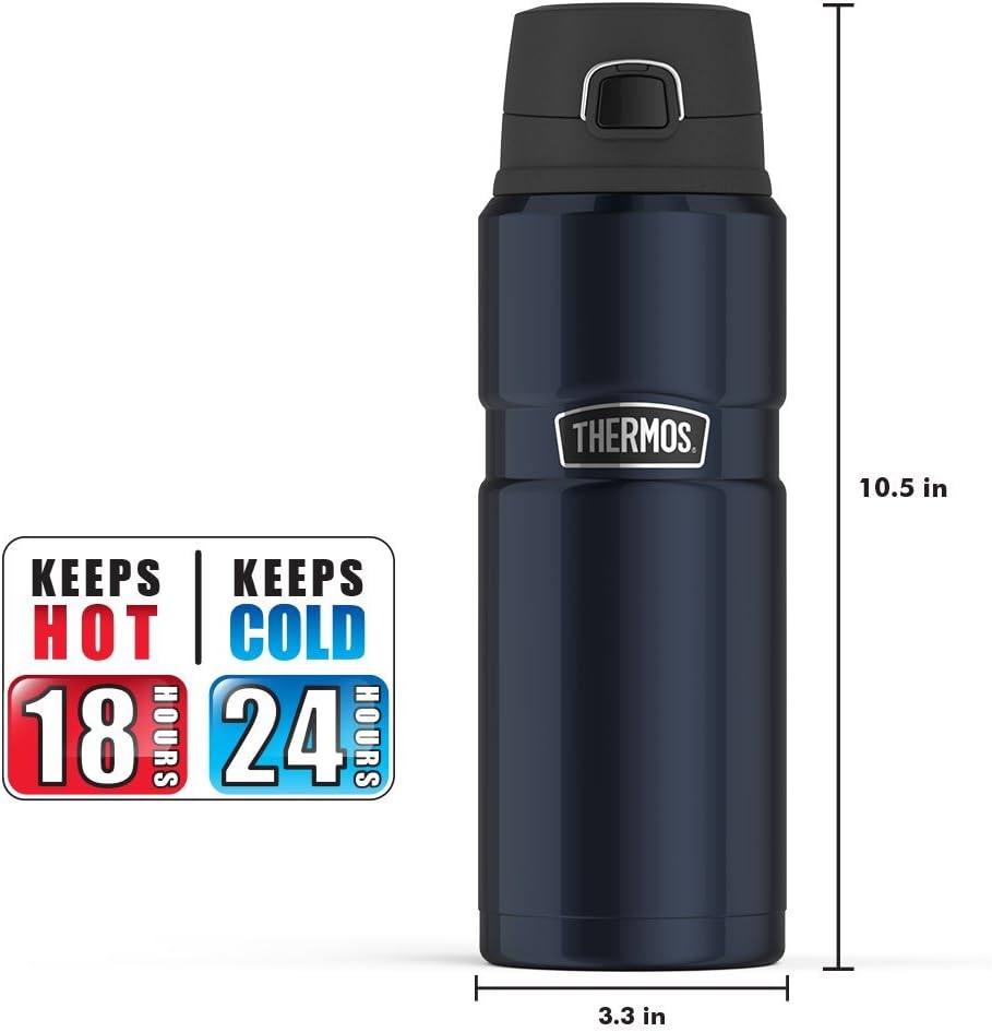 Stainless Steel Vacuum-Insulated Drink Bottle, 24 oz, Midnight Blue O44076