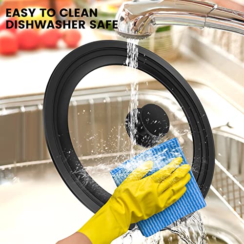 Silicone Lid for Pots and Pans, Tempered Glass Cover 7-12 Inch R255054