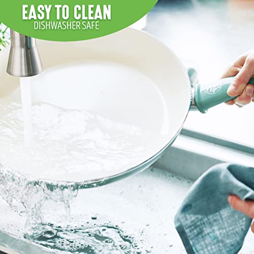 Soft Grip Ceramic Nonstick Frying Pan Skillet Set, 8 10 12 Inch, PFAS-Free, Dishwasher Safe Y411