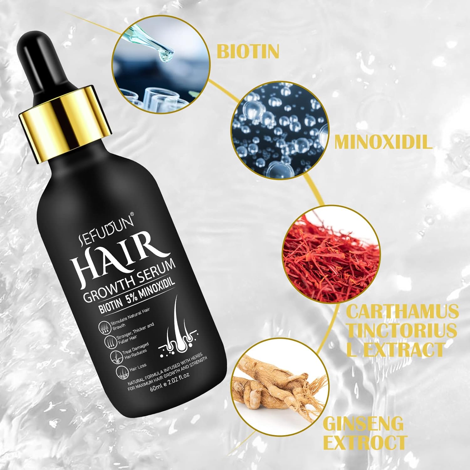 5% Minoxidil Hair Growth Serum for Men and Women D392