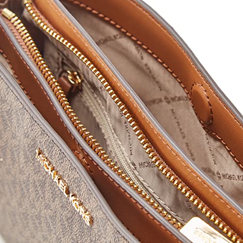 Leather Triple Compartment Crossbody Bag B858