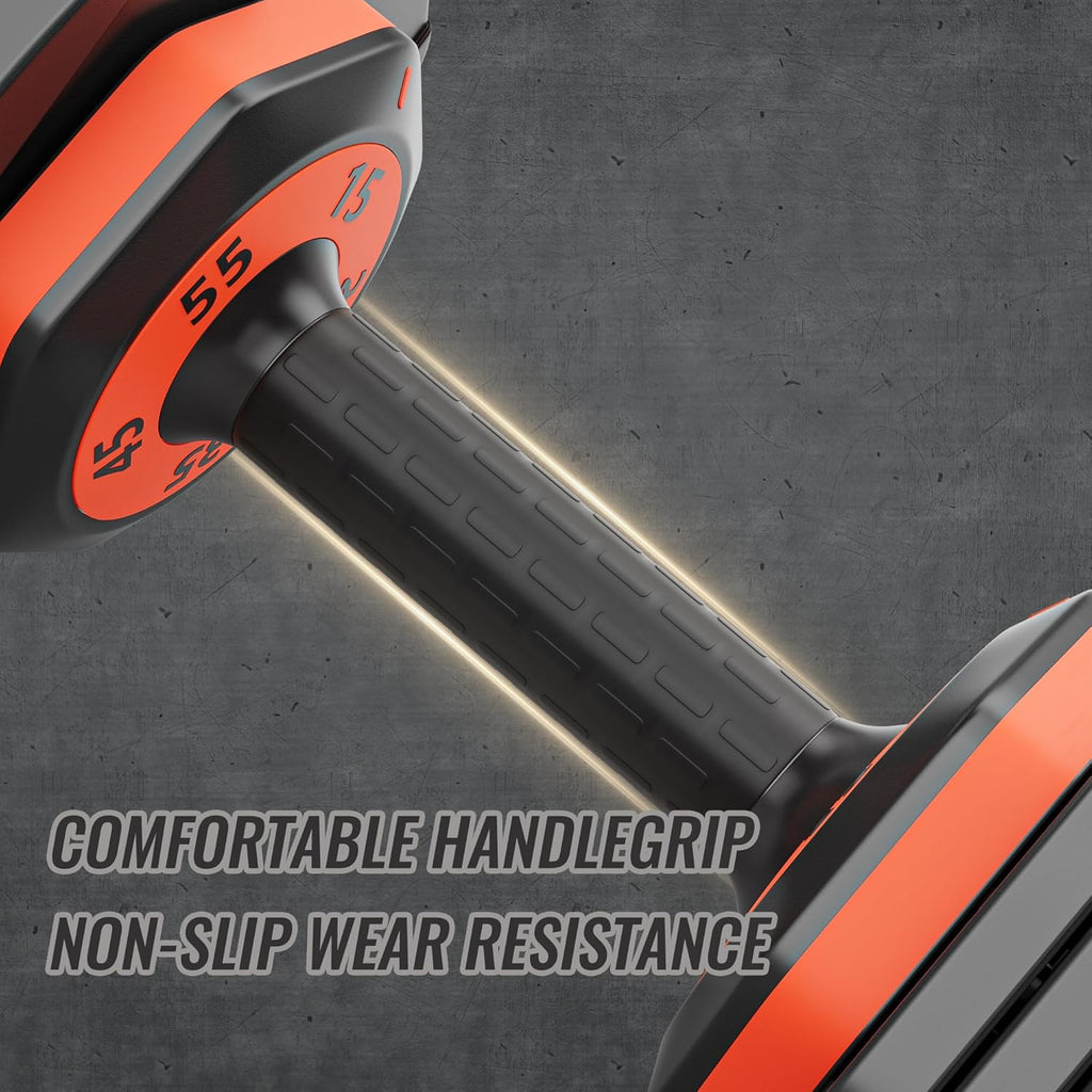 55LB 5-in-1 Adjustable Dumbbell with Anti-Slip Metal Handle for Home Gym V212