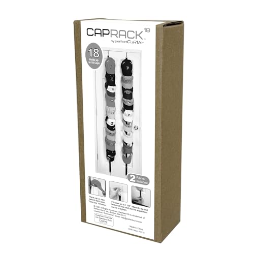 Over-the-Door Hat Rack for Baseball Caps, Holds 18 B528