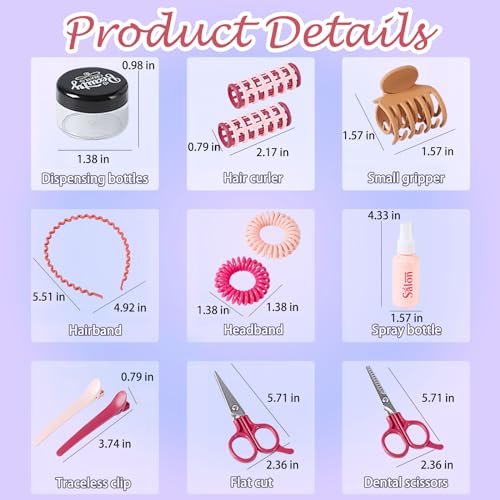 Girls Hair Salon Pretend Play Set with Stylist Toys and Accessories P650