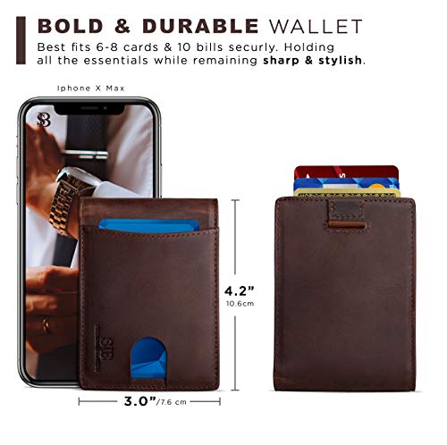 RFID Blocking Slim Bifold Genuine Leather Front Pocket Wallet for Men A690612