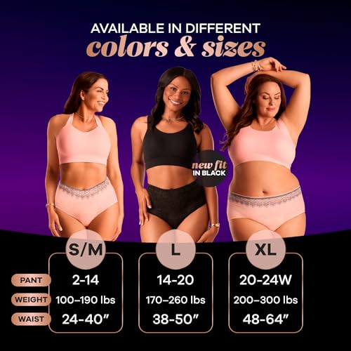 Incontinence and Postpartum Underwear for Women, Maximum Protection, L, Rosy, 44 Count O7468