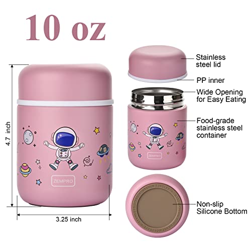 10 oz Insulated Food Jar for Hot & Cold Soup, Wide Mouth Leak Proof Stainless Steel J52630