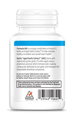 Aged Garlic Extract Circulation Health Supplement, 300 Capsules F74513