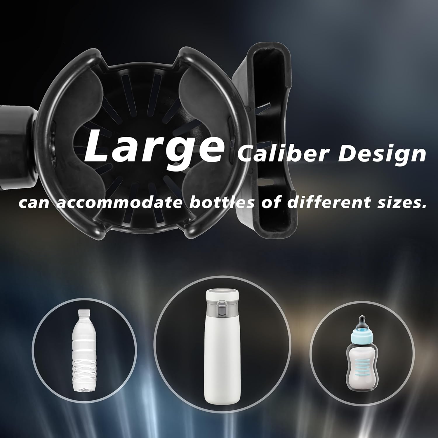 Stroller Cup Holder with Phone Holder, 2-in-1 Universal U8180