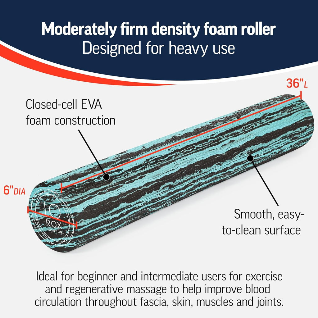 Foam Roller 36 Inch for Exercise, Self-Massage and Muscle Recovery P5791