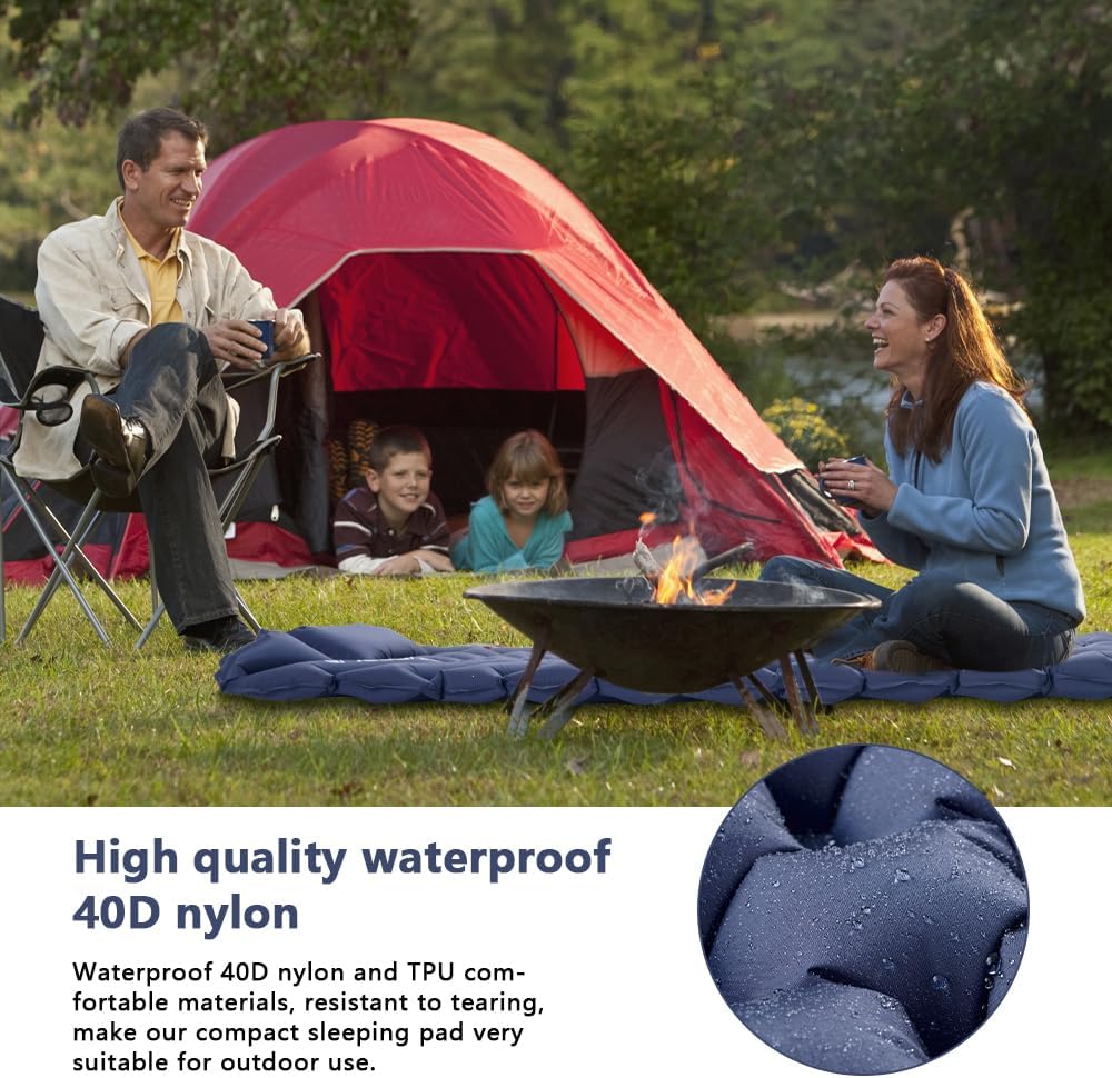Inflatable Sleeping Pad for Camping with Pillow and Foot Pump G70282