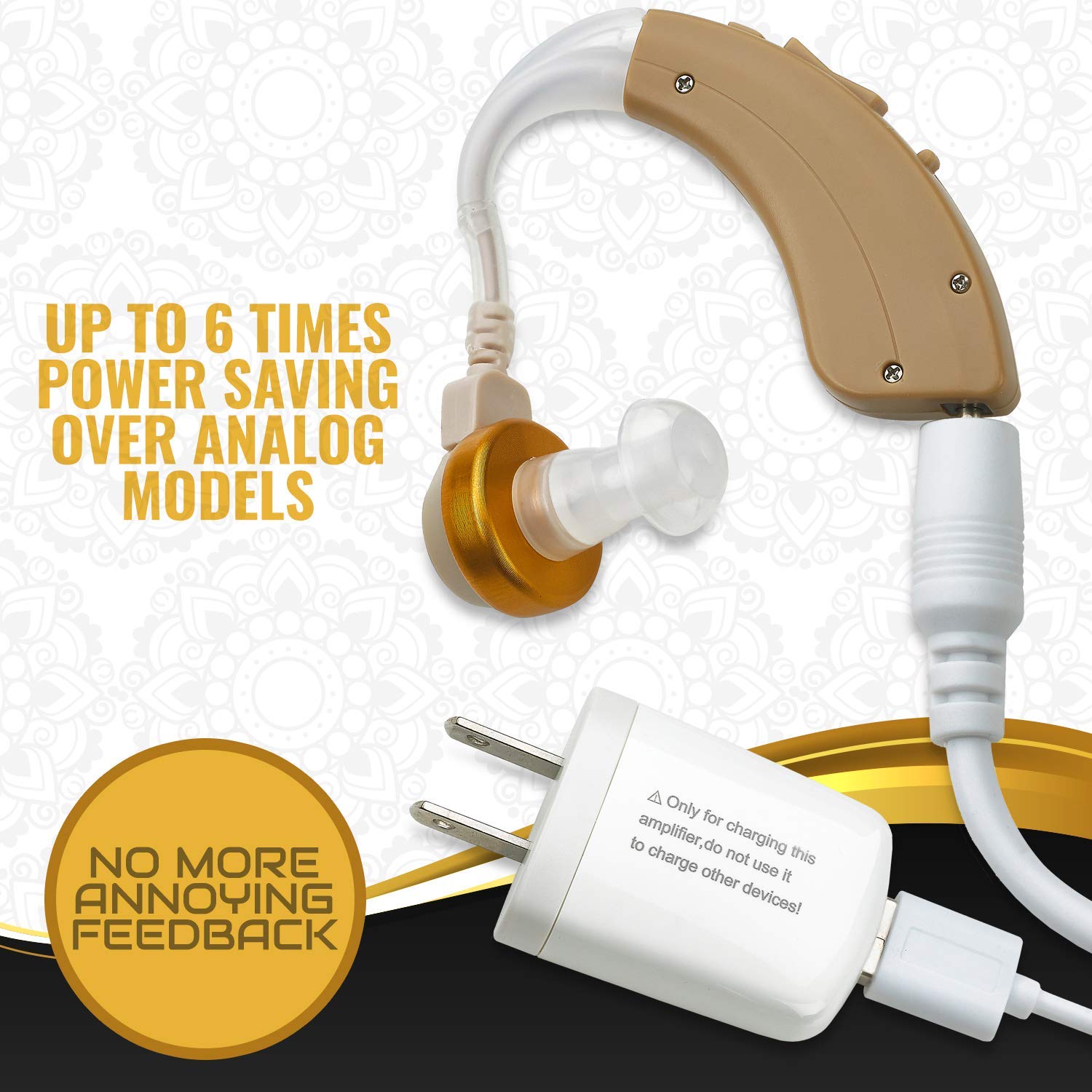 Rechargeable Behind the Ear Sound Amplifier for Hard of Hearing Z115